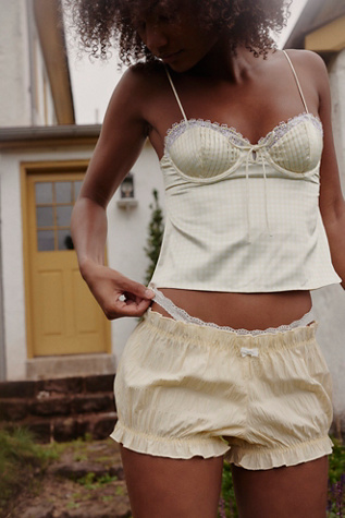 For Love & Lemons x FP Puckered Gingham Bloomers