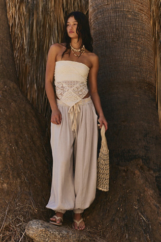 Volare Linen Balloon Pants by free-est at Free People in Oyster, Size: Medium