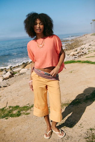Luna Linen Top by free-est at Free People in Fresh Coral, Size: Small
