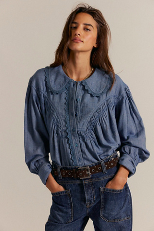 We The Free Baby s Summit Shirt at Free People in Blue, Size: M