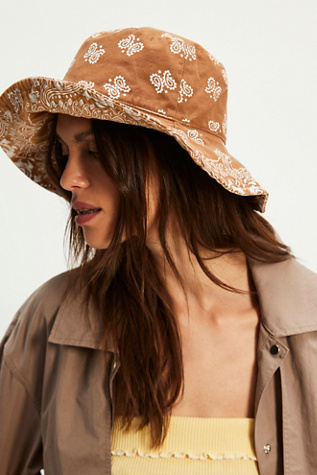 Bandana Bucket Hat at Free People in Brown