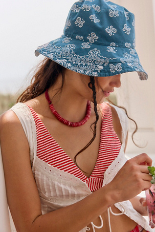 Bandana Bucket Hat by Free People in Blue