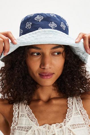 Bandana Bucket Hat at Free People in Blue