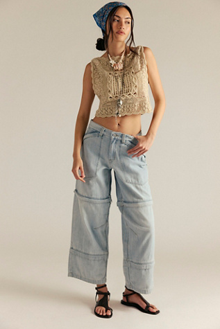 Jeans convertibles à glissière Trailblazer We The Free en Bleu Circuit, pour femme taille: 28 chez Free People