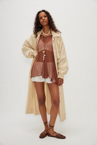 Margaret Chiffon Top by Free People in Brown, Size: M