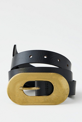 Женский ремень Free People Melrose Leather Belt, цвет: Чёрный — фото 4