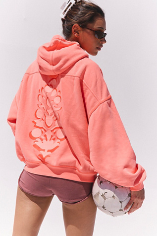 Final Call Buti Logo Hoodie by FP Movement at Free People, Neon Coral Combo, S