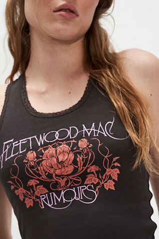 Fleetwood Mac Floral Lace Tank Top by Daydreamer at Free People in Black, Size: Medium