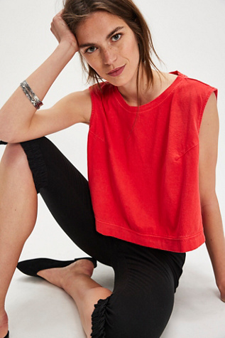 We The Free Willoughby Swing Tank Top at Free People in Red, Size: L