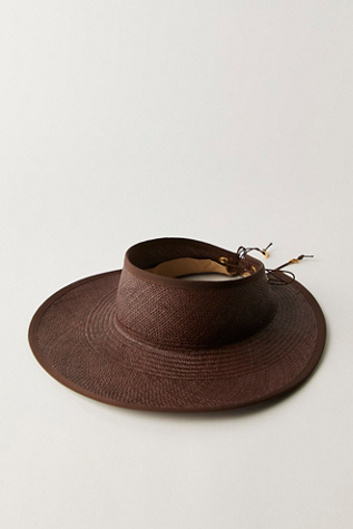 Van Palma Andrea Wide Brim Visor en Chocoalte, pour femme chez Free People