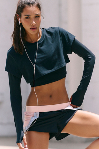 Double Double Layer Top by FP Movement at Free People in Black, Size: Medium
