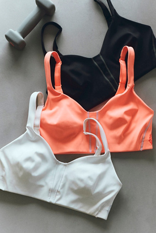 Level Up Sports Bra by FP Movement at Free People, Neon Coral, S