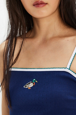 Lake Pointelle Tank Top at Free People in Duck, Size: Large