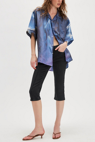 Riverside Tool & Dye Souvenir Shirt at Free People in Blue Smoke, Size: US 1