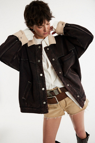 We The Free Cabin Chore Jacket at Free People in Washed Black, Size: Small