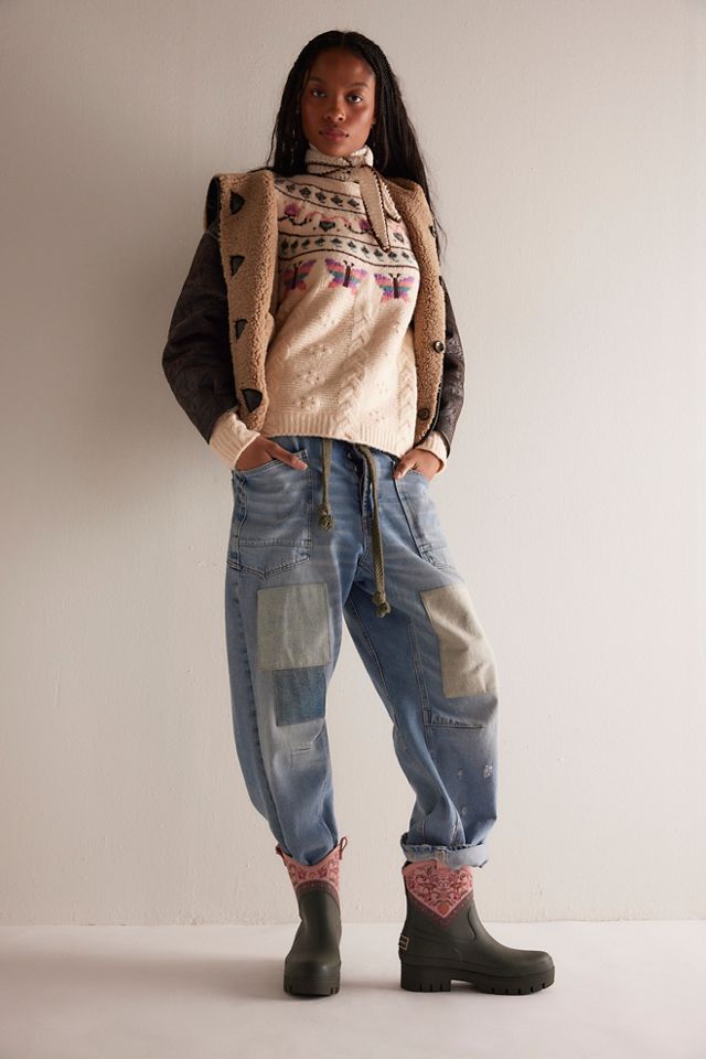 Barbour X Farm Rio Thais Ankle Wellington Rain Boots