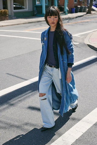 We The Free Monique Indigo Duster Jacket at Free People in Blue, Size: S