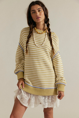 We The Free Asher Pullover at Free People in Sand Combo, Size: Small