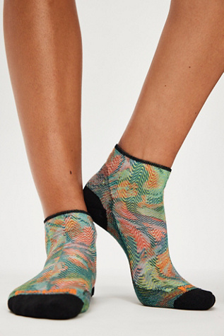 Smartwool Bike Jungle Music Print Ankle Socks at Free People, Honey Gold, L