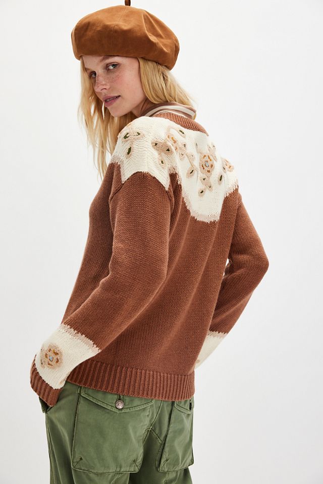 Pendleton Western Floral Henley Sweater #1