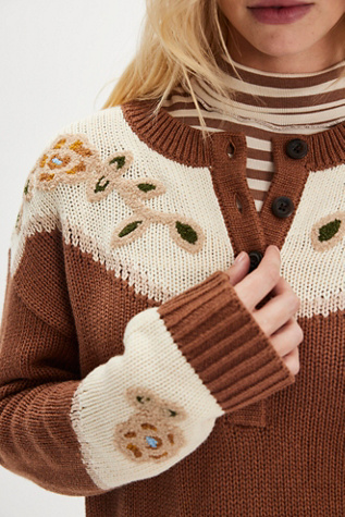 Pendleton Western Floral Henley Sweater