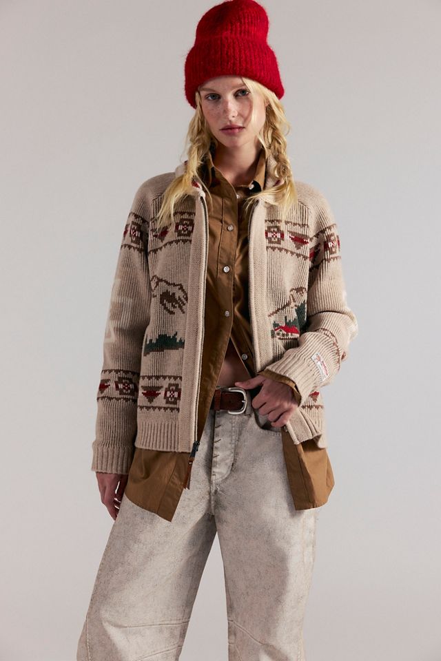 Pendleton Alpine Wool Knit Zip Cardi #1