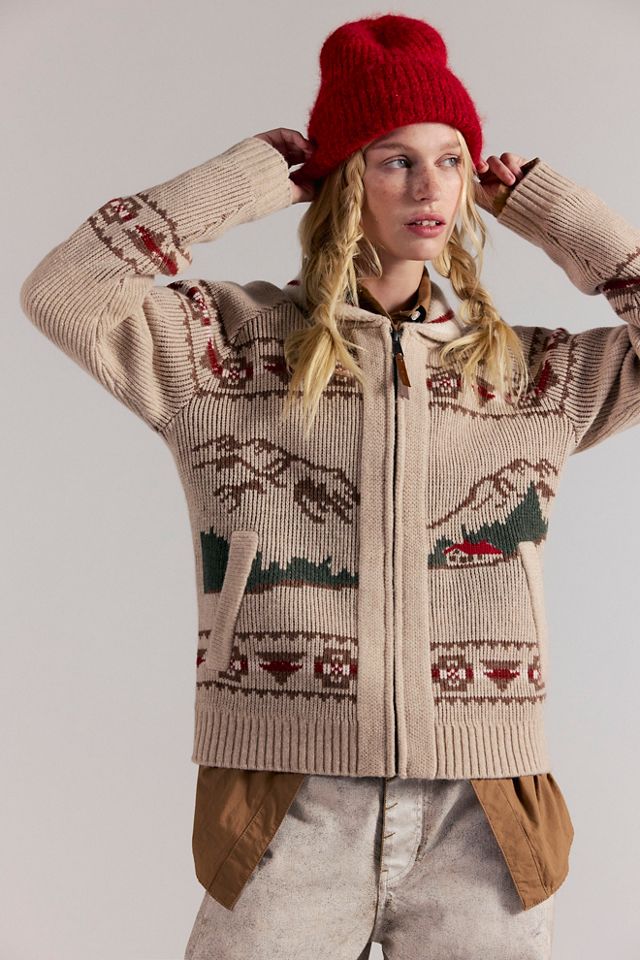 Pendleton Alpine Wool Knit Zip Cardi #2