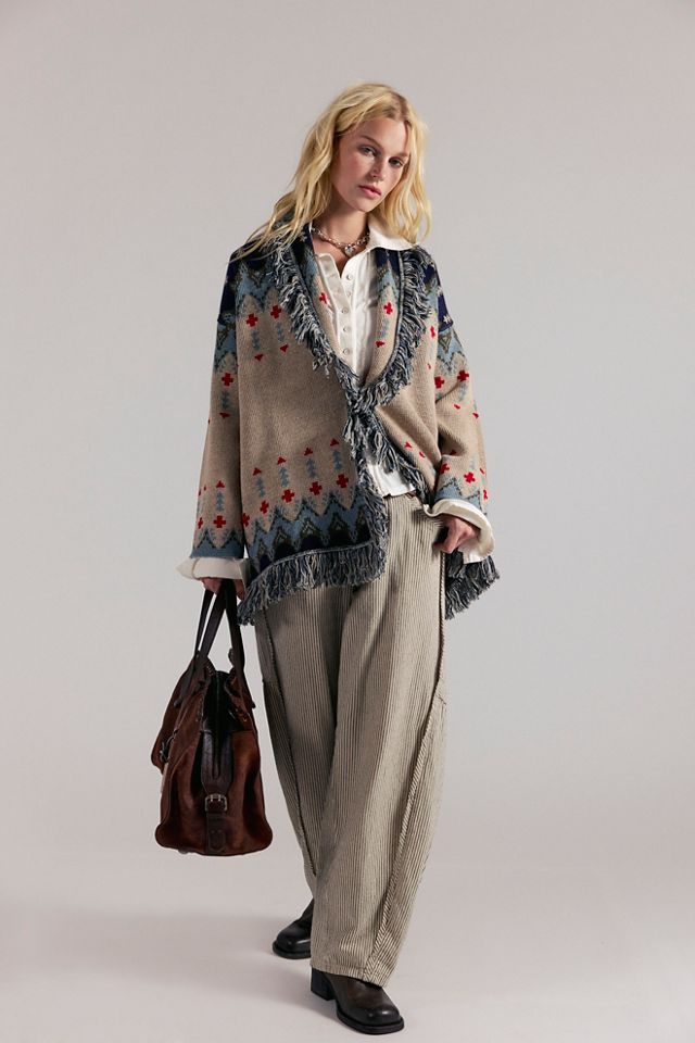 Pendleton Graphic Fringe Cardi #2