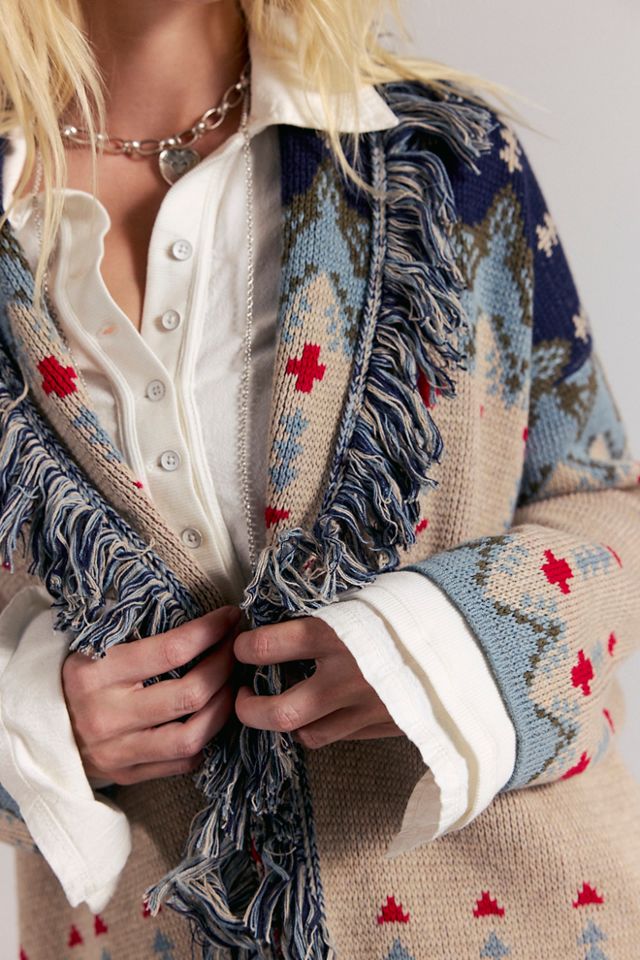 Pendleton Graphic Fringe Cardi #3