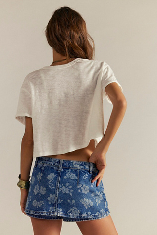 We The Free Gallivanting Printed Denim Skort