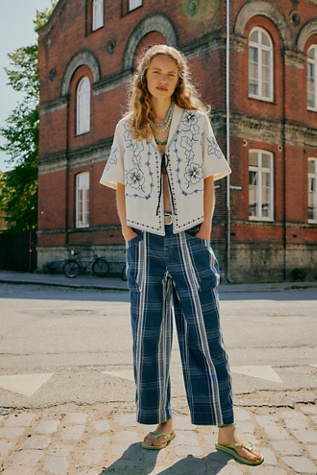 We The Free Rose Hall Low-Slung Trousers at Free People in Dark Wash, Size: 27
