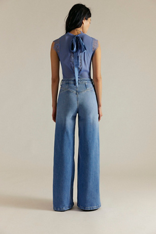 We The Free Kellee High-Rise Palazzo Jeans at Free People in Light Wash, Size: 31