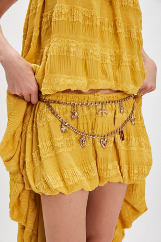 Press Your Luck Chain Belt by Free People in Brown