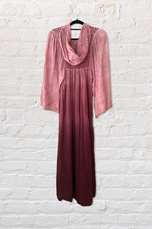 1970s Ombré Dyed Hooded Peasant Dress Selected By Ritual Vintage #1