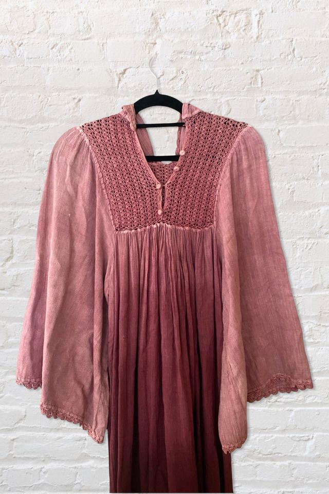 1970s Ombré Dyed Hooded Peasant Dress Selected By Ritual Vintage #2