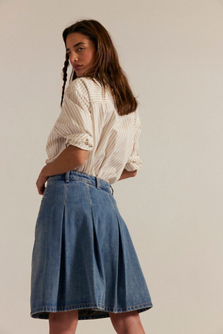 We The Free Yoko Pleated Denim Skirt