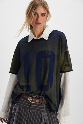 We The Free Laid Back Tee at Free People in Blue, Size: XS