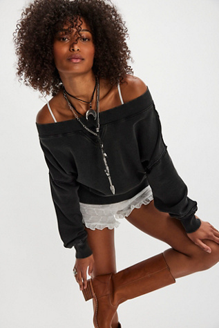 Layer Up Sweatshirt by Free People in Black, Size: M