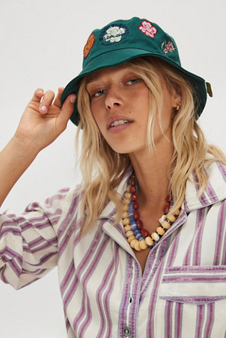 Agua Bendita Floral Sibyl Bucket Hat at Free People in Green