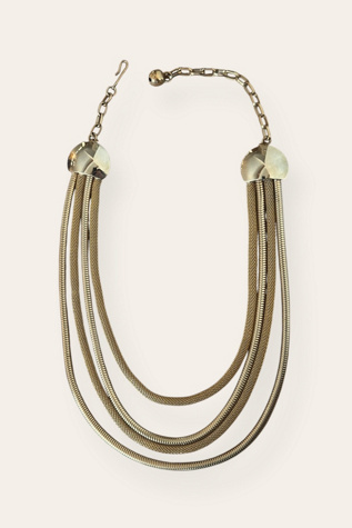 Vintage 1980's Gold Tone Multi-Strand Necklace Selected By Afterlife Boutique