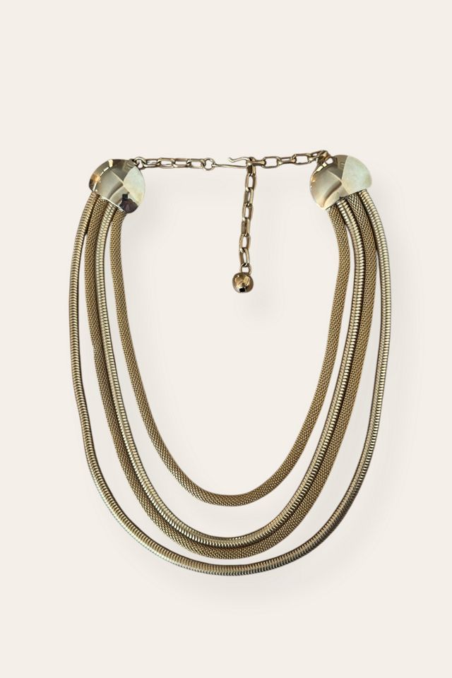Vintage 1980's Gold Tone Multi-Strand Necklace Selected By Afterlife Boutique #1
