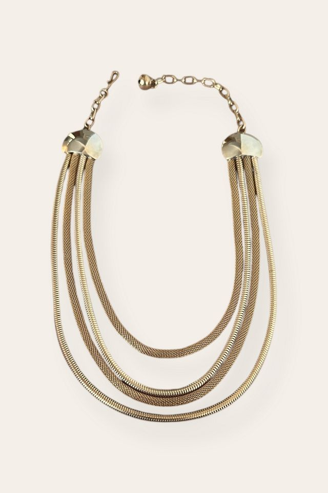 Vintage 1980's Gold Tone Multi-Strand Necklace Selected By Afterlife Boutique #3