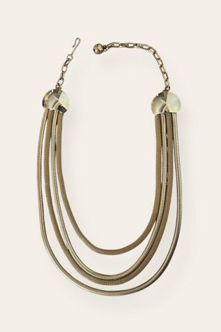 Vintage 1980's Gold Tone Multi-Strand Necklace Selected By Afterlife Boutique