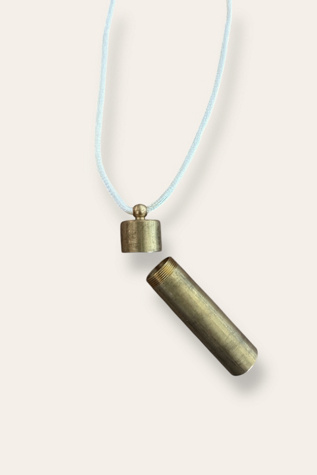 Vintage Brass Canister Necklace Selected By Afterlife Boutique