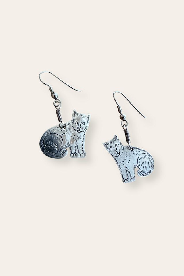Vintage 1990's Cat Earrings Selected By Afterlife Boutique #1