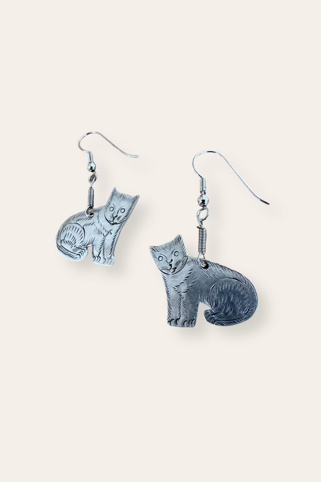 Vintage 1990's Cat Earrings Selected By Afterlife Boutique #3