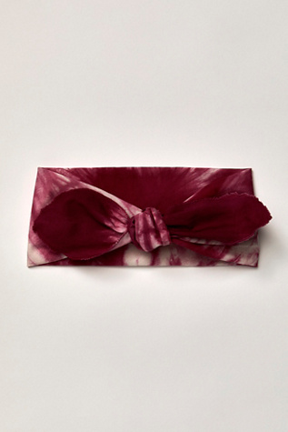 Shibori Wide Soft Headband by Curried Myrrh at Free People in Pink