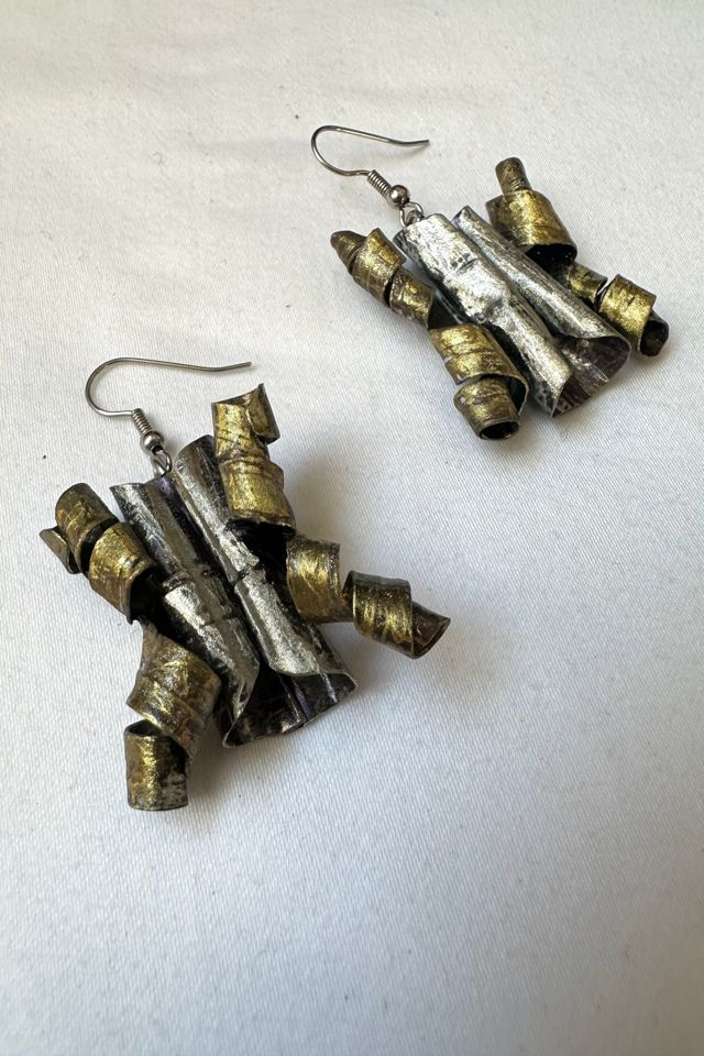 Vintage Brutalist Mixed Metal Earrings Selected by Cherry #1