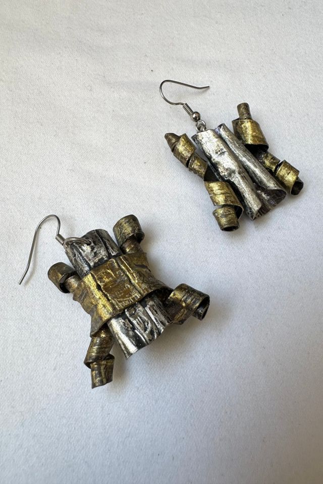 Vintage Brutalist Mixed Metal Earrings Selected by Cherry #2