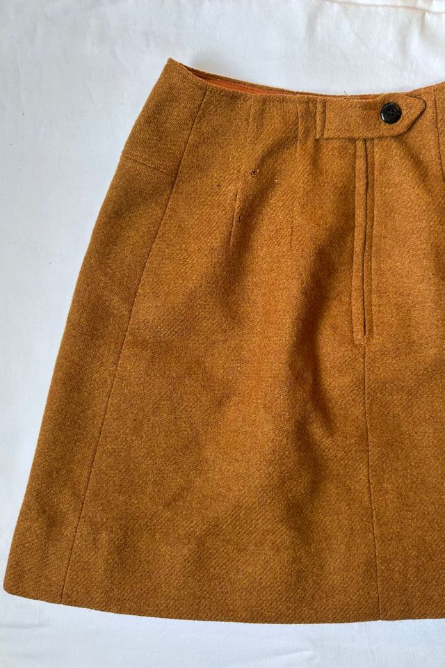 Vintage 1960s Mod Wool and Leather Mini Skirt Selected by Cherry #2